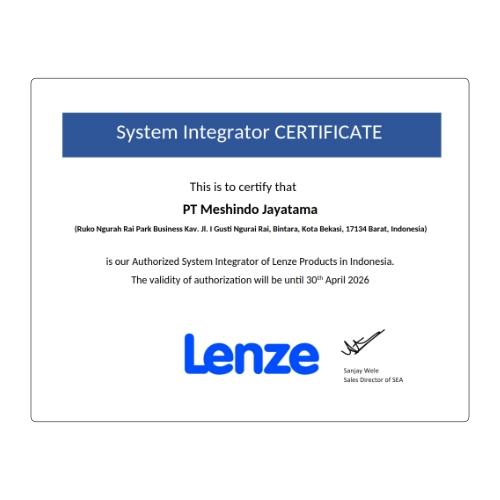 Sertifikat Distributor Lenze