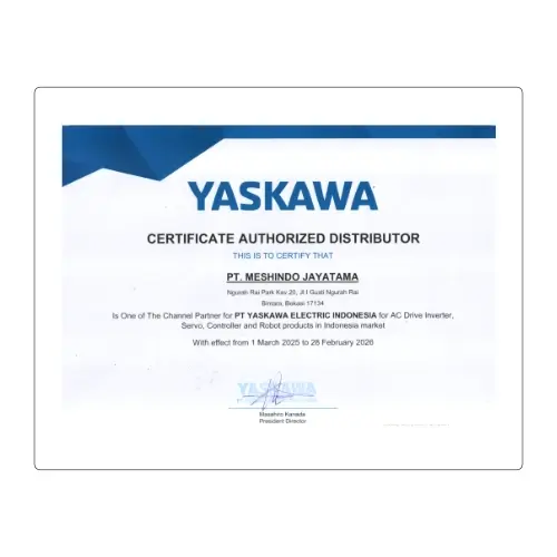 Sertifikat Distributor Yaskawa